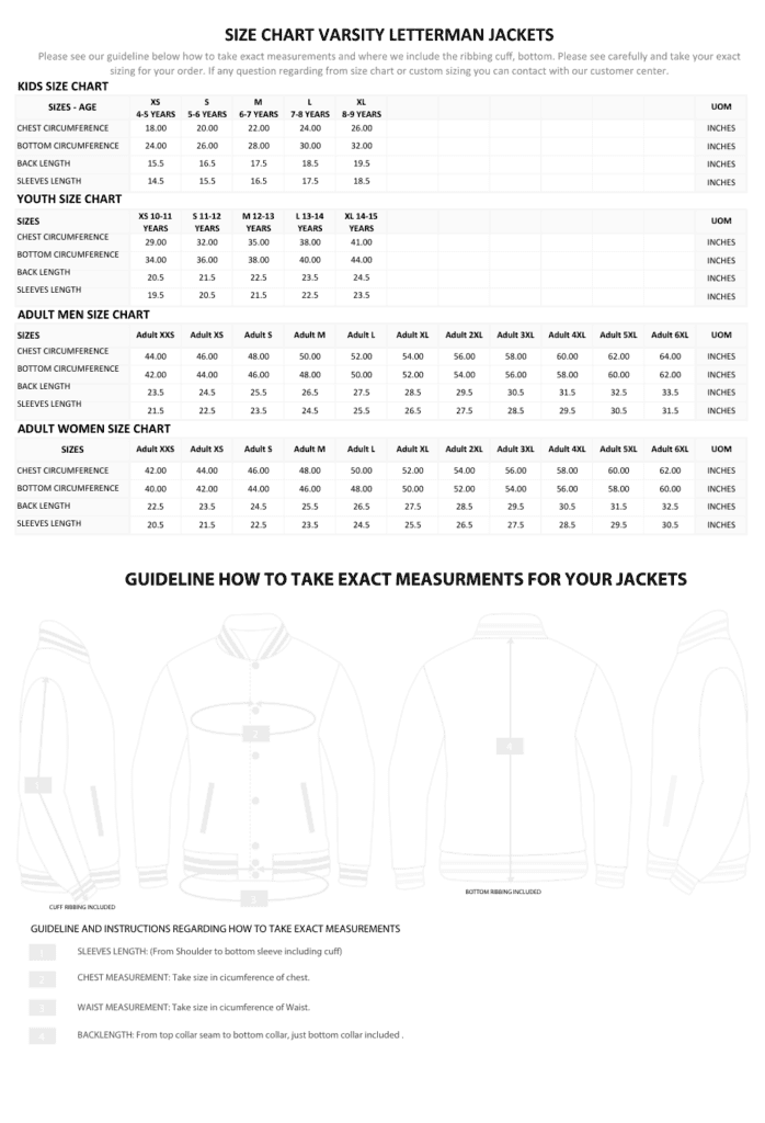 Reign Gear LLC varsity letterman jackets with team logo, high-quality embroidery, and customizable o.