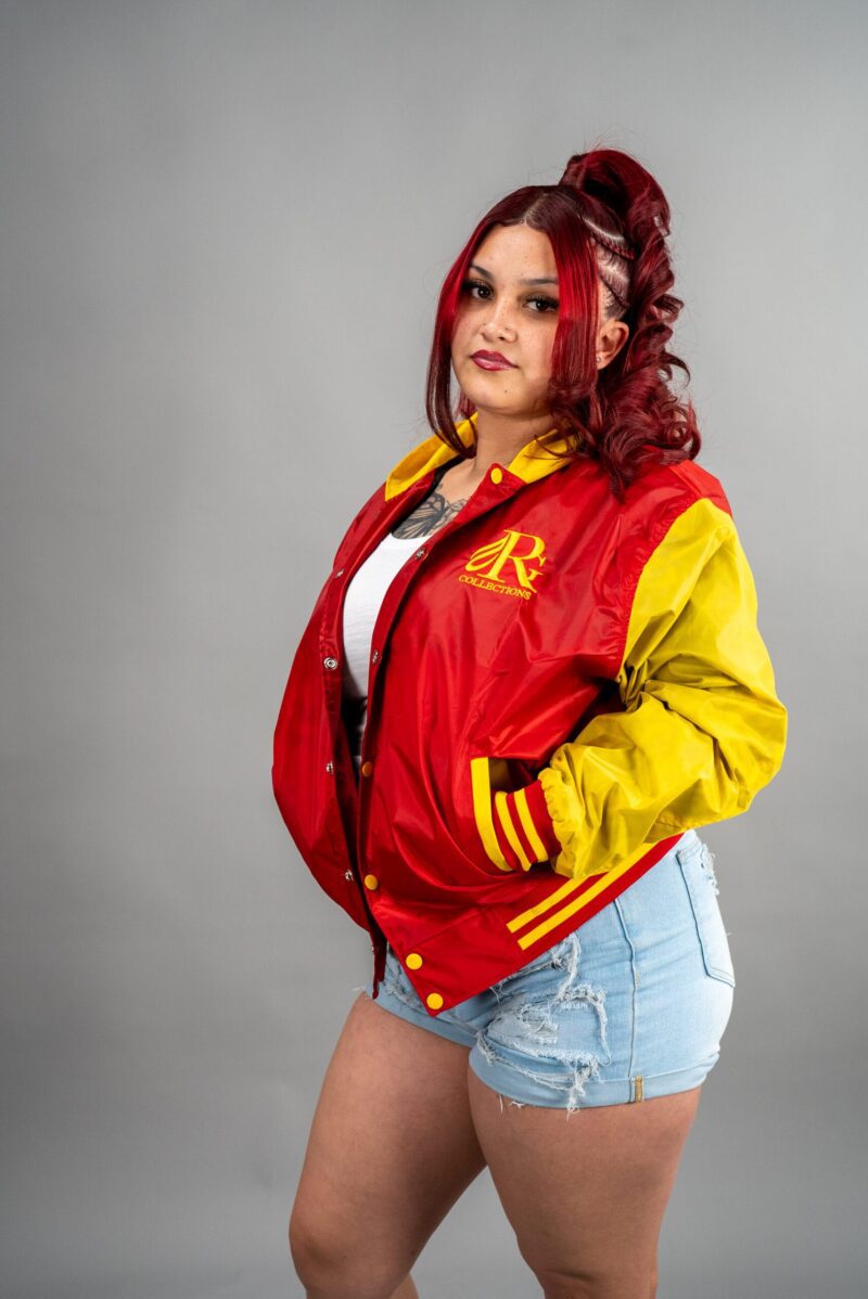 Nylon Hooded Varsity Letterman Jacket