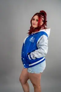 Nylon Hooded Varsity Letterman Jacket